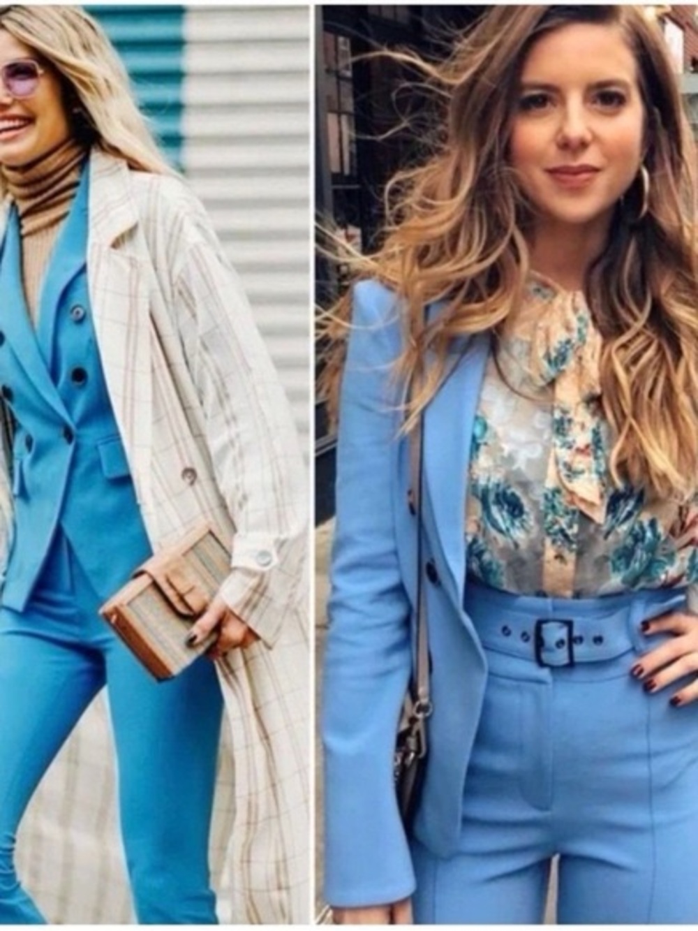 Veronica Beard high waisted crop blue pant with matching belt.  Size 2 (Lyla )